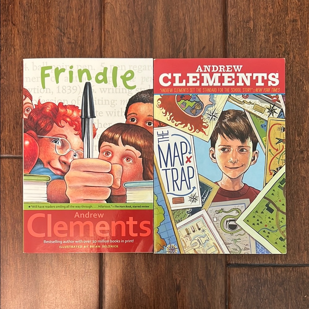 Andrew Clements Book lot - Frindle and The Map Trap